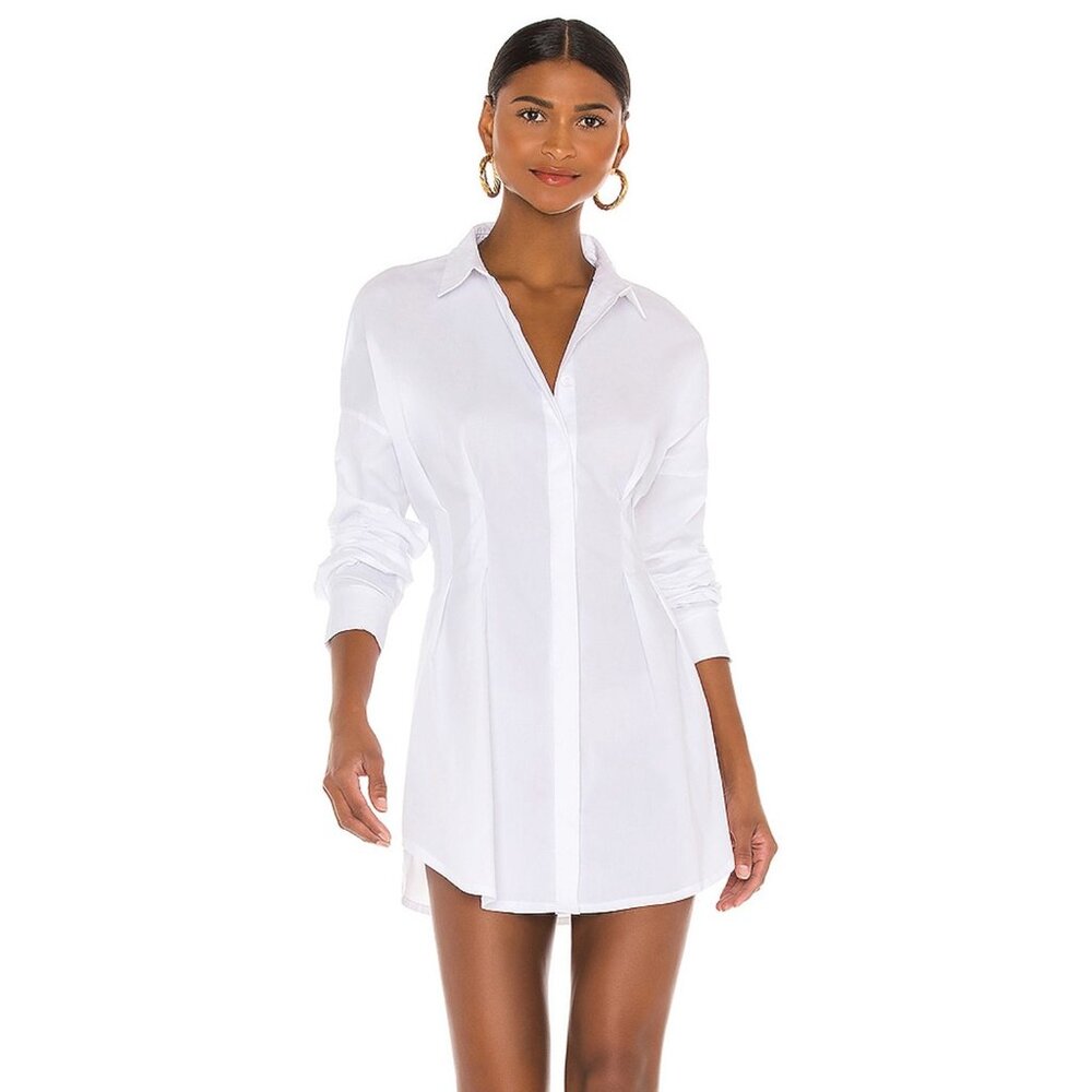 OW Collection Ella Shirt Dress White